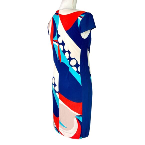 Vintage J. Taylor Dress Geo Print Retro 1960's Sheath Size S - Picture 2 of 7